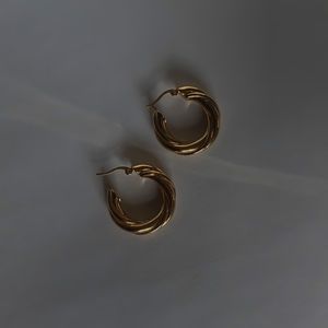 18k gold plated stainless steel earrings, hypoallergenic non tarnish